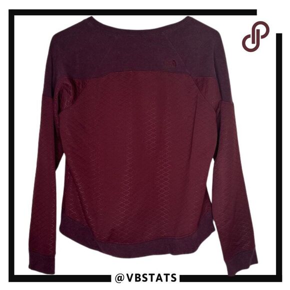 The North Face Women's Burgundy / Red Panel Designer LS Sweatshirt Size Large - Picture 2 of 7